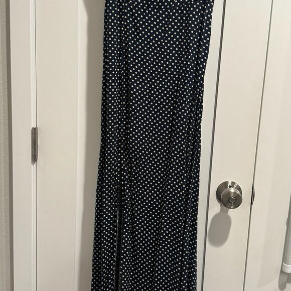 Lulu’s Navy Polka Dot Off-Shoulder Maxi Dress - Small - Picture 9 of 9